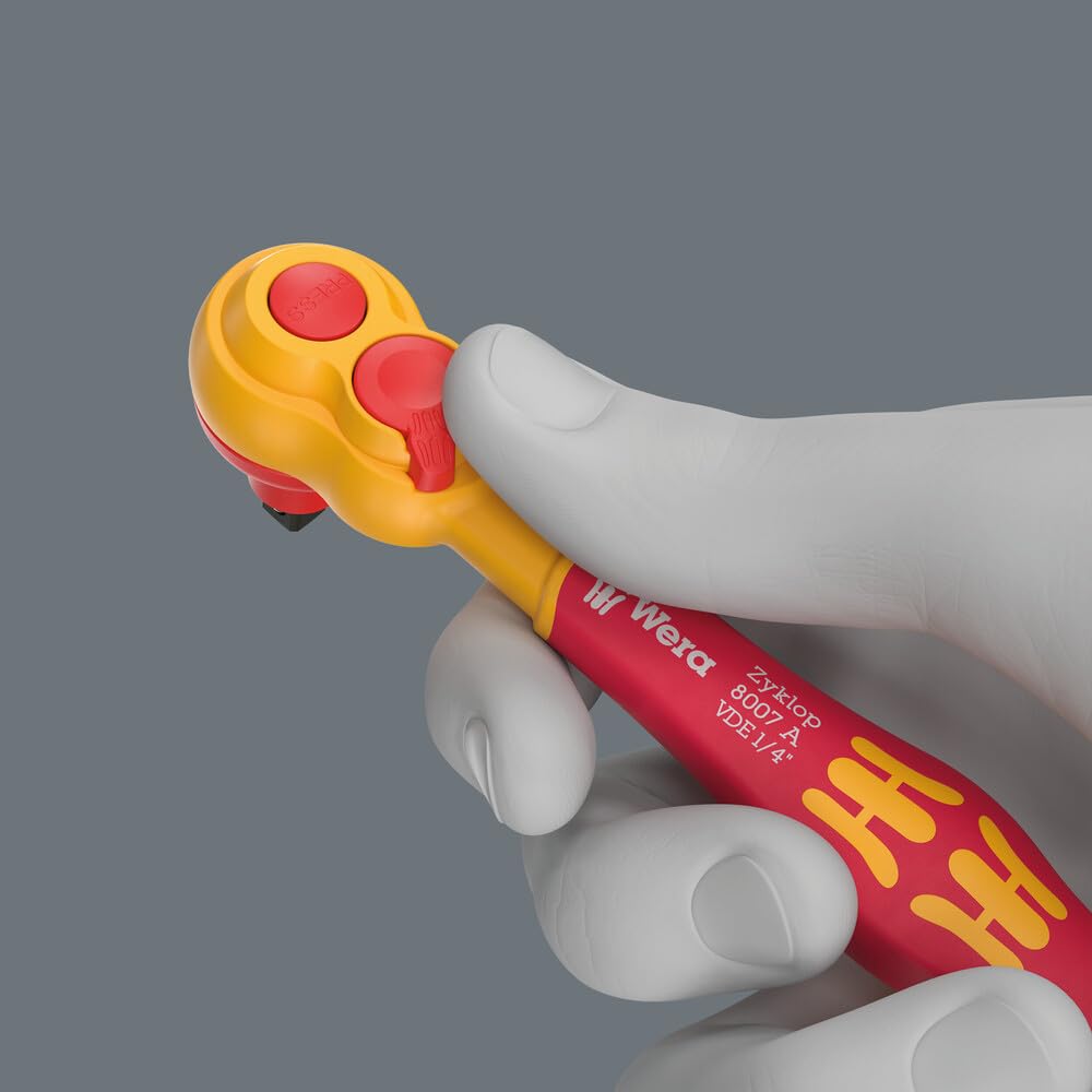 8007 A VDE Zyklop Ratchet, Insulated, with reversing Lever, with 1/4" Drive, 1/4" x 144 mm - Image 7
