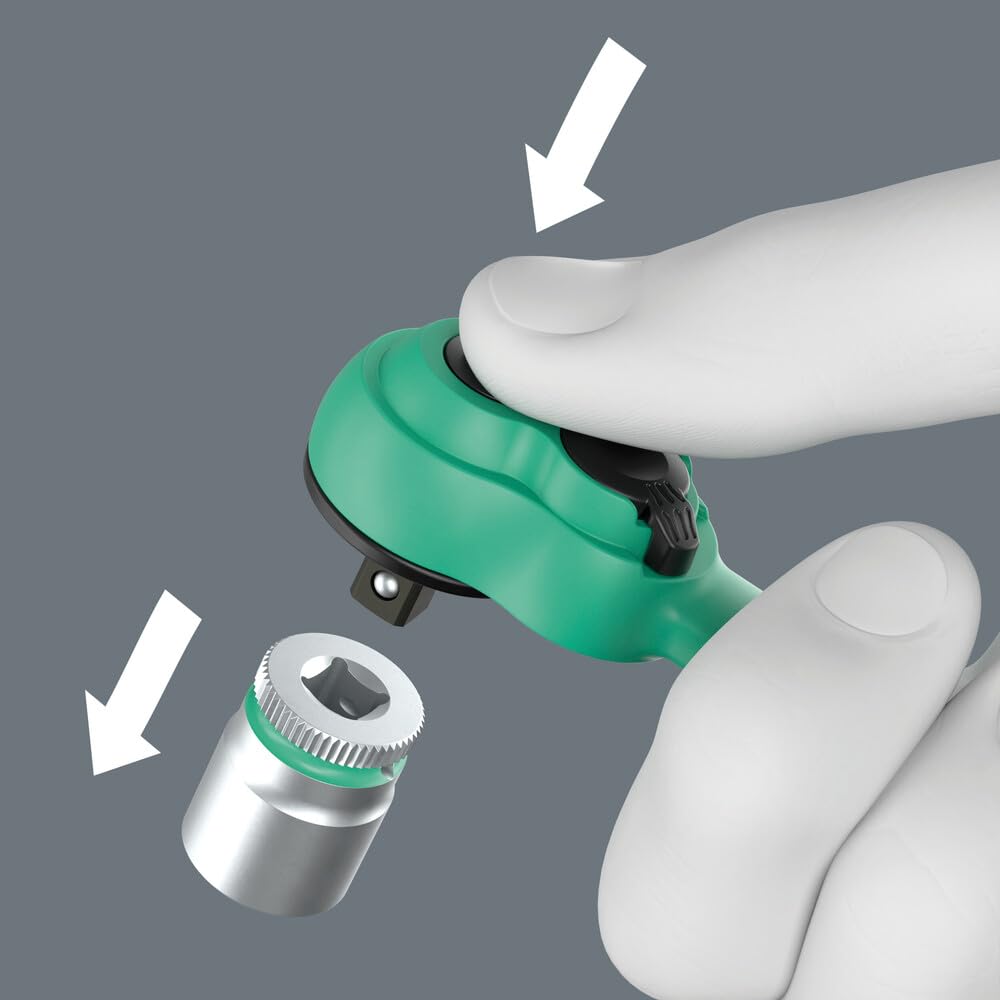 8100 SA 14 Zyklop Comfort Ratchet Set, reversing Lever, 1/4" Drive, Metric, 28 Pieces - Image 8