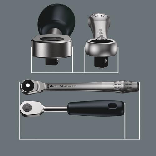 Wera 05004003001 8003 A Zyklop Full Metal Ratchet with Push-Through Square, 1/4" Drive - Image 10
