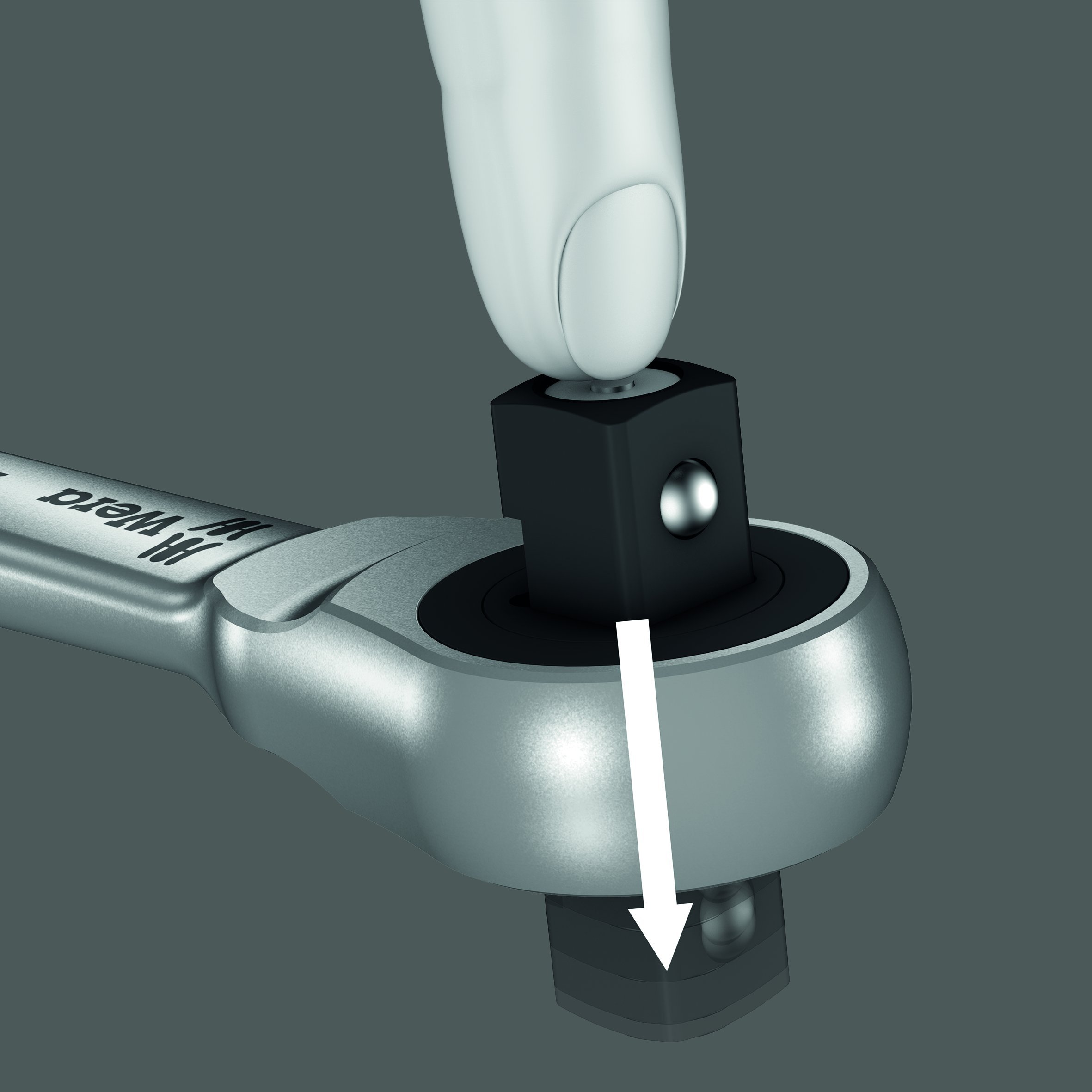 Wera 05004003001 8003 A Zyklop Full Metal Ratchet with Push-Through Square, 1/4" Drive - Image 7