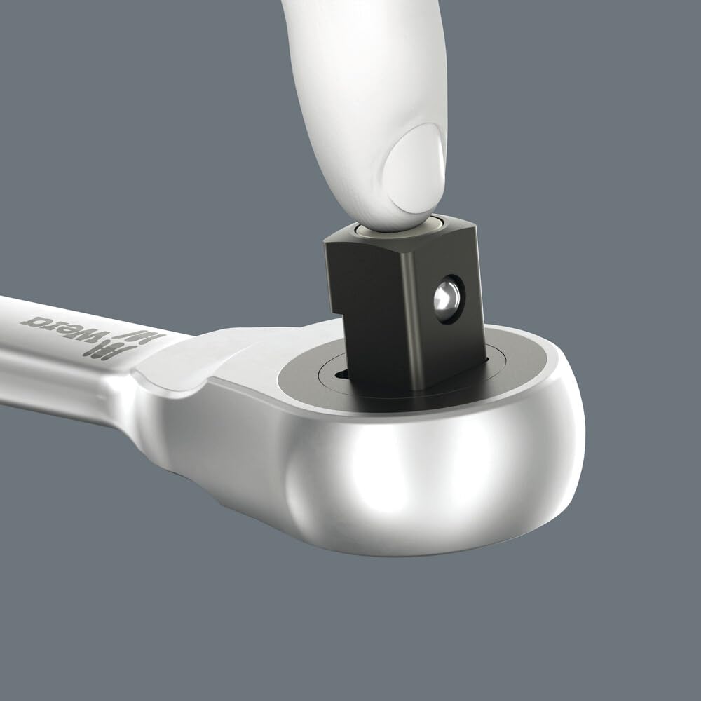 Wera 05004017001 8100 SA 7 Zyklop Metric Metal Ratchet Set with Push-Through Square, 28 Piece, 1/4" Drive - Image 6