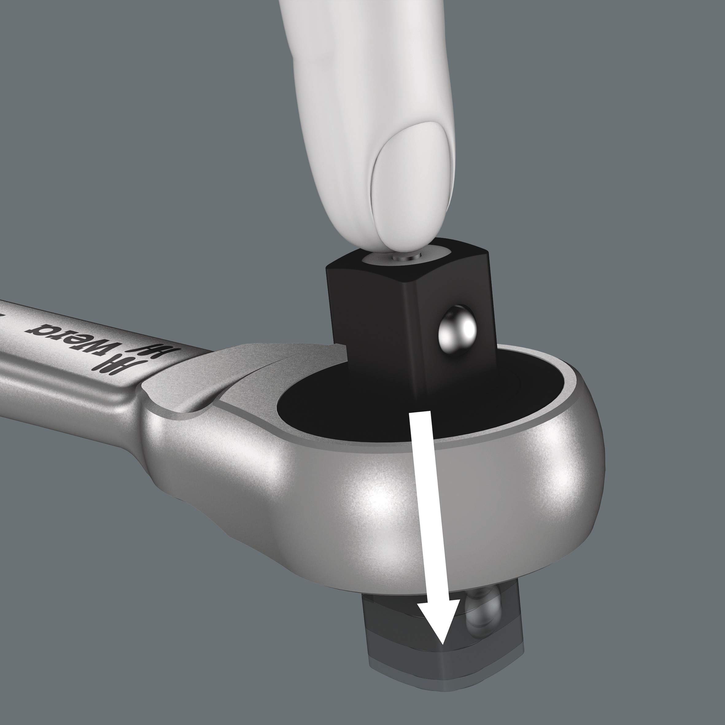 Wera 05004047001 8100 SB 7 Zyklop Metric Metal Ratchet Set with Push-Through Square, 3/8" Drive - Image 7