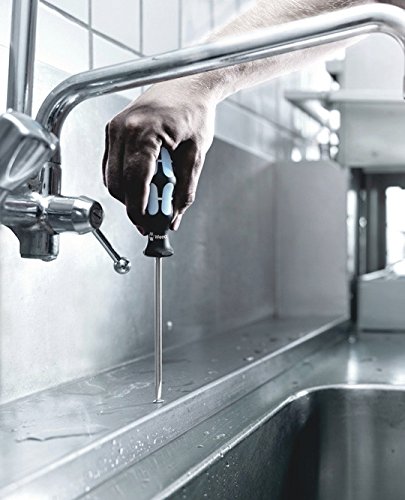 Wera 05032006001 Kraftform Stainless 3334 Stainless Steel Slotted Screwdriver, Lasertip, 8mm Head, 7" Blade Length - Image 9